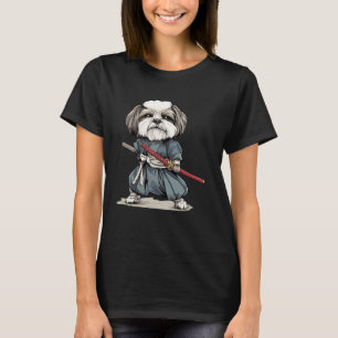 Samurai Dog Japanisch Ukiyo e Style Lhasa Apso Hun T-Shirt