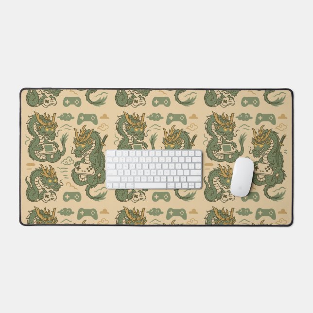 Samurai-Drache-Gaming  Schreibtischunterlage (Tastatur & Maus)