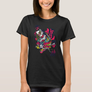 Samurai-Drache-Krieger-Ninja-Mädchen Japanisches K T-Shirt