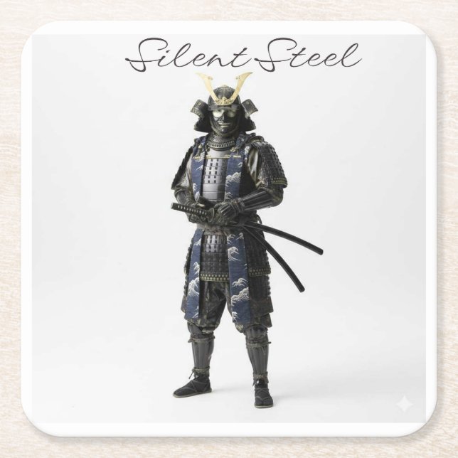 Samurai drink coaster rechteckiger pappuntersetzer (Vorderseite)