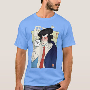 Samurai Drink Kaffee Ukiyoe Japanischer Krieger Lo T-Shirt