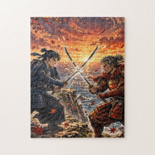 Samurai-Duell bei Sonnenuntergang