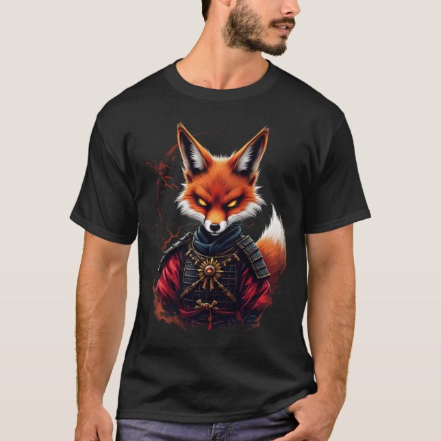 Samurai Fox Warrior Japanisch Ninja Fox Kawaii T-S T-Shirt (Vorderseite)