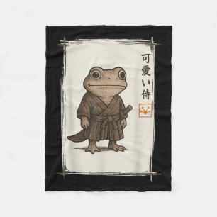 Samurai Frog Japanisch Art Anime Funny Men Women K Fleecedecke