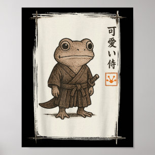 Samurai Frog Japanisch Art Anime Funny Men Women K Poster