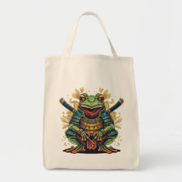 Samurai frog warrior Grocery Tote Tragetasche