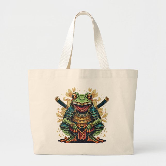 Samurai frog warrior Jumbo Tote Stoffbeutel (Vorne)