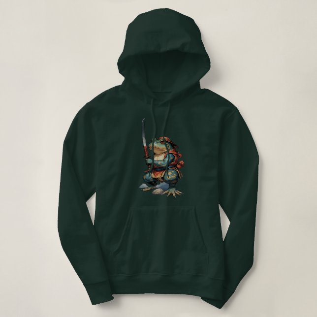 Samurai Frog Warrior mit Katana Hoodie (Design vorne)