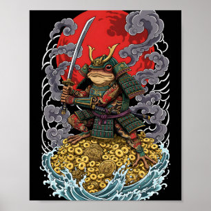 Samurai-Frosch des Glücks – Mythische Kriegerkunst Poster