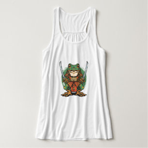 Samurai-Frosch-Krieger Flowy Racerback Tank Top