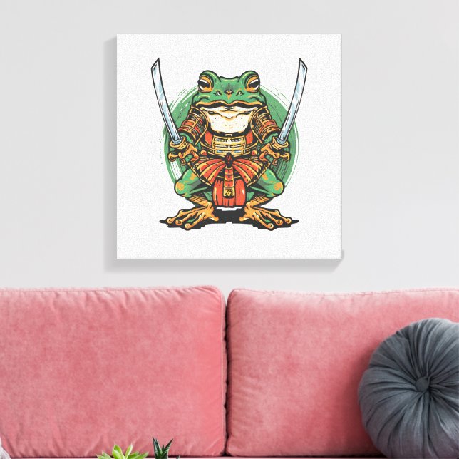 Samurai-Frosch-Krieger Leinwanddruck (Insitu (Wohnzimmer))