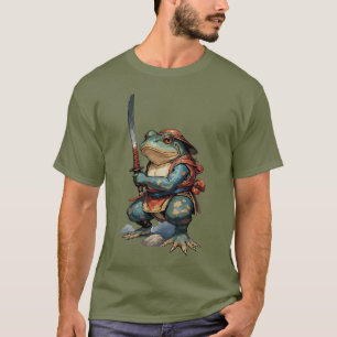 Samurai-Frosch-Krieger mit Katana T-Shirt