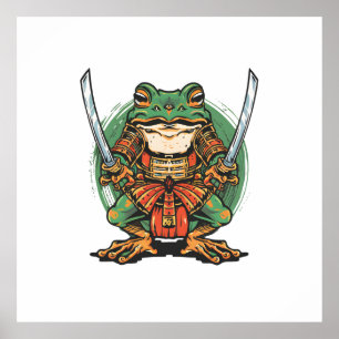 Samurai-Frosch-Krieger Poster