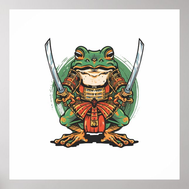 Samurai-Frosch-Krieger Poster (Vorne)