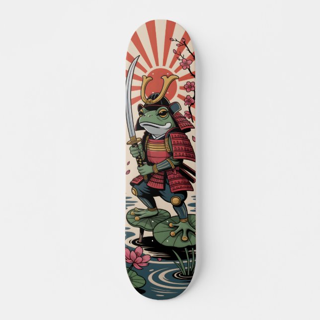 Samurai-Frosch-Krieger-Skateboard Skateboard (Vorne)