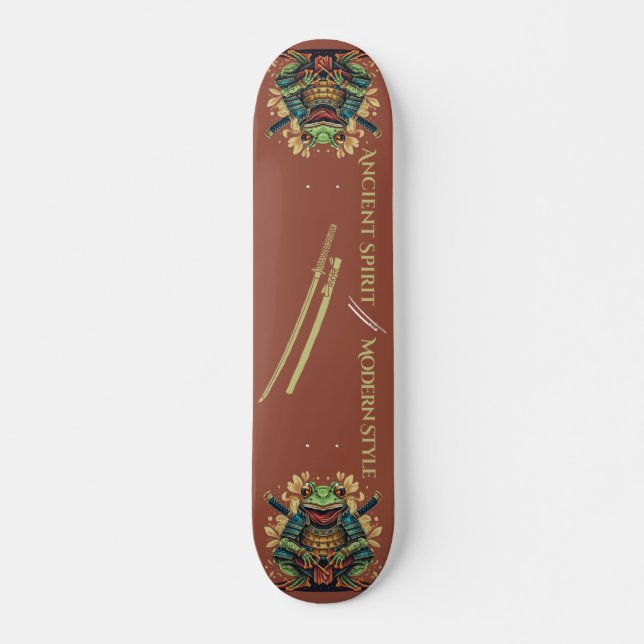 Samurai-Frosch-Krieger-Skateboard Skateboard (Vorne)