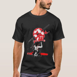 Samurai Girl Krieger Bushido Code Japanischer Schw T-Shirt