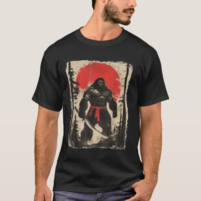 Samurai Gorilla Warrior Epic Japan Bushido Art T-Shirt (Vorderseite)