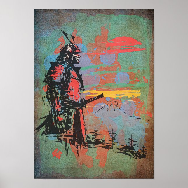 Samurai Graphic Print Poster (Vorne)