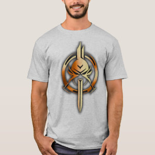 Samurai-Helm-Logo Graues T-Shirt