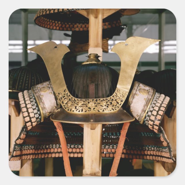 Samurai Helm, Mitte des 14. Jahrhunderts Quadratischer Aufkleber (Vorderseite)