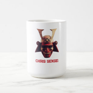 Samurai-Helm-Oni-Maske mit eigenem Namen Kaffeetasse