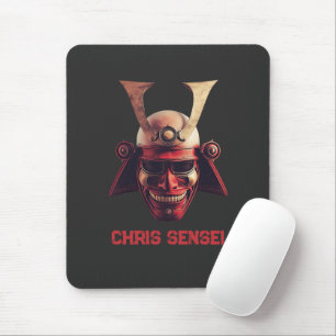 Samurai-Helm-Oni-Maske mit individuellem Namen Mousepad