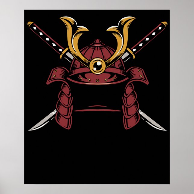 Samurai Helmet Japanisch Samurai Warrior Poster (Vorne)