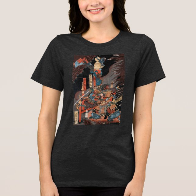 Samurai Hero Minamoto no Yorimitsu Tri-Blend Shirt (Vorderseite)