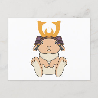 Samurai Holland Lop Rabbit Warrior Orange Postkarte