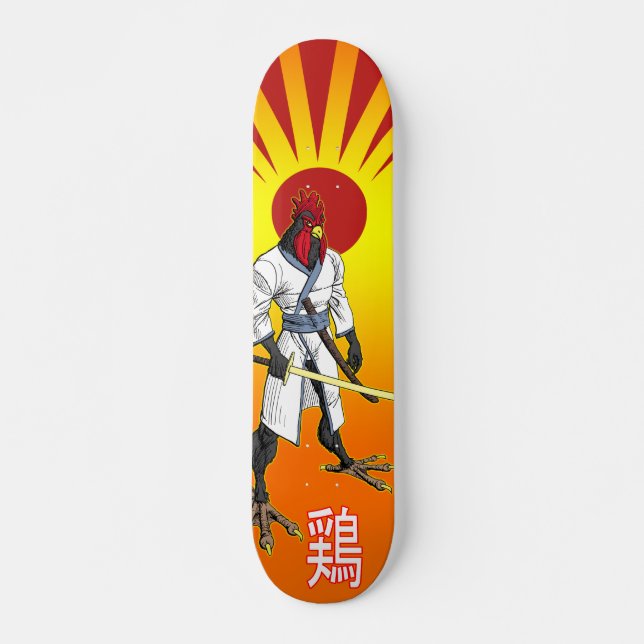 Samurai-Huhn-Skateboard Skateboard (Vorne)