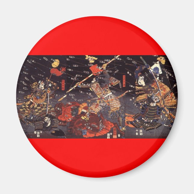 Samurai im Krieg, um das 18. Jahrhundert Magnet (Vorne)