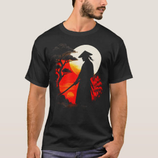 Samurai Im Sonnenuntergang - Japanisch T-Shirt