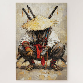 Samurai in Ruhe Palettenmesser Orange Impasto
