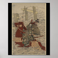Samurai in Rüstung, auf Pferd mit Bow und Pfeilen