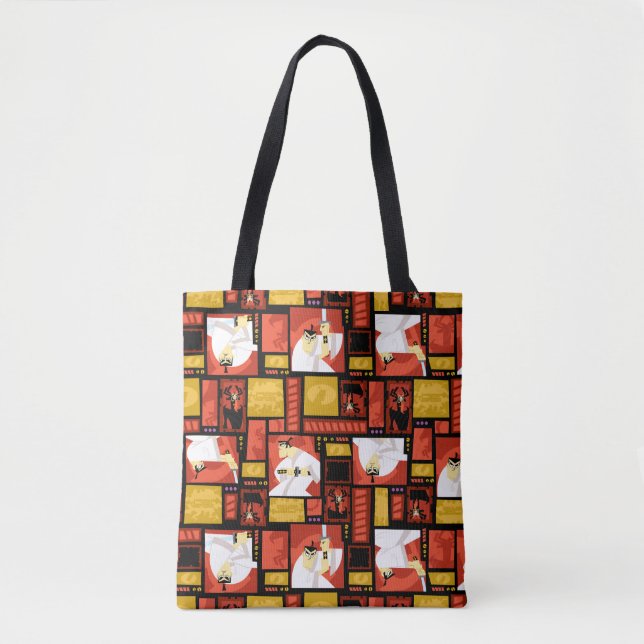 Samurai Jack & Aku Character Art Panel Muster Tasche (Vorderseite)