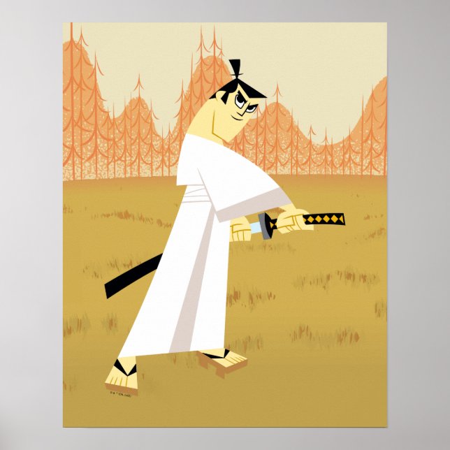 Samurai Jack Drawing Sword Poster (Vorne)