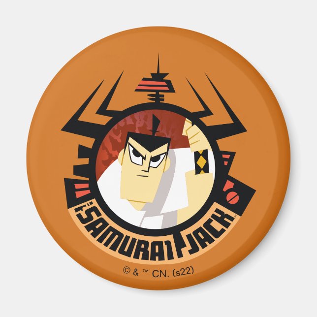 Samurai Jack in Aku Futuristic Frame Magnet (Vorne)