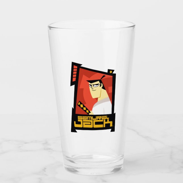 Samurai Jack lächelt futuristische Rahmen Grafik Glas (Vorderseite)