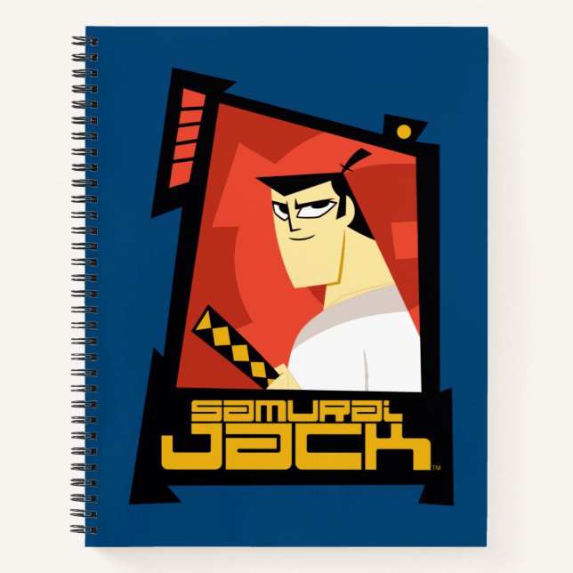 Samurai Jack lächelt futuristische Rahmen Grafik Notizbuch (Vorderseite)
