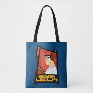Samurai Jack lächelt futuristische Rahmen Grafik Tasche