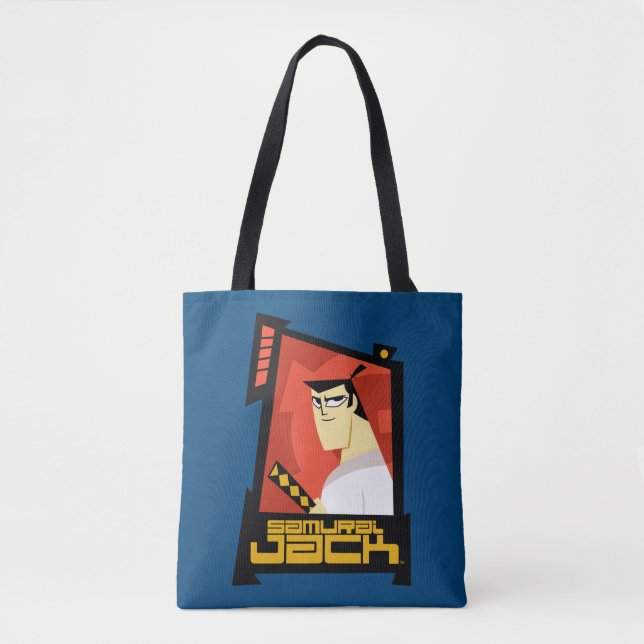 Samurai Jack lächelt futuristische Rahmen Grafik Tasche (Vorderseite)