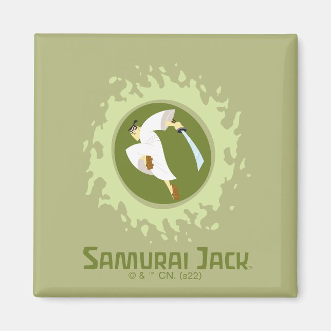 Samurai Jack Leaping Graphic Magnet (Vorne)