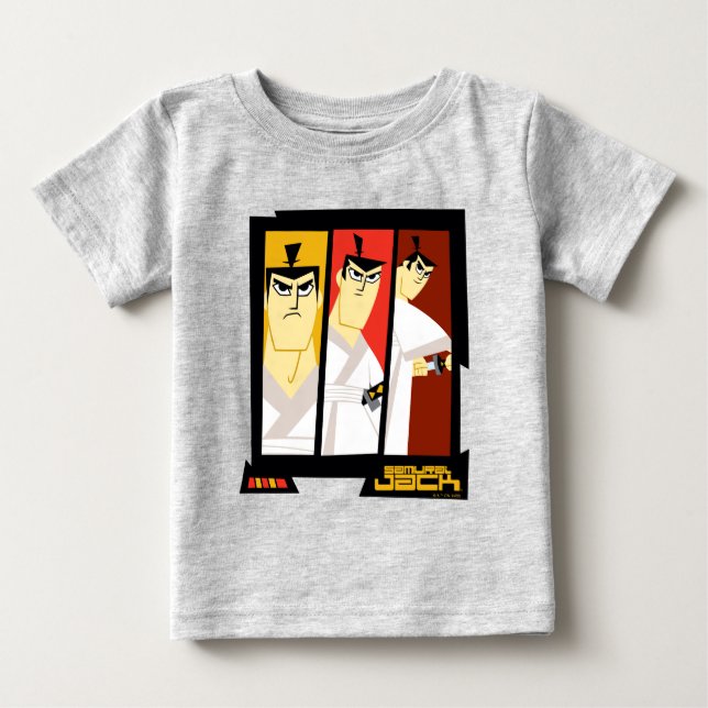 Samurai Jack-Zeichen Tri-Panel-Futuristikrahmen Baby T-shirt (Vorderseite)