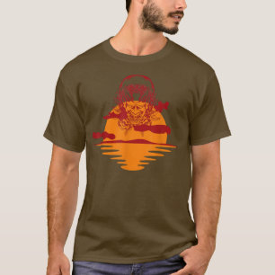 Samurai Japanisch Oni Maske mit Blick auf Sunset o T-Shirt