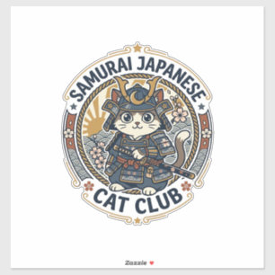 Samurai Japanische Katze POD Vektorgrafik - Samura Aufkleber