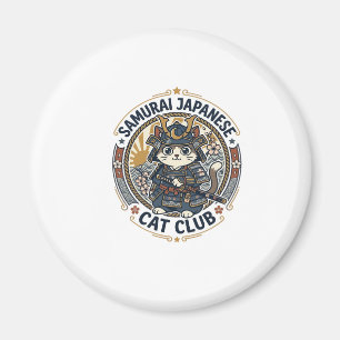 Samurai Japanische Katze POD Vektorgrafik - Samura Magnet