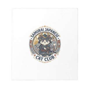 Samurai Japanische Katze POD Vektorkunst - Samurai Notizblock
