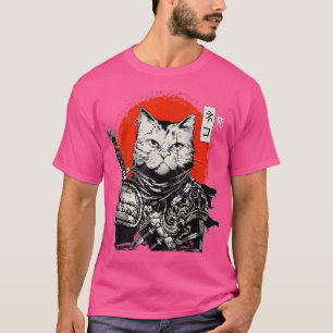 Samurai japanischer Cat Bushido Warrior, Katana Sw T-Shirt
