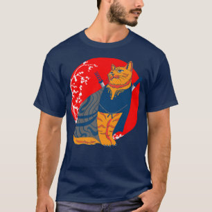 Samurai japanischer Kampfkat Kampfkünste Samurai T-Shirt